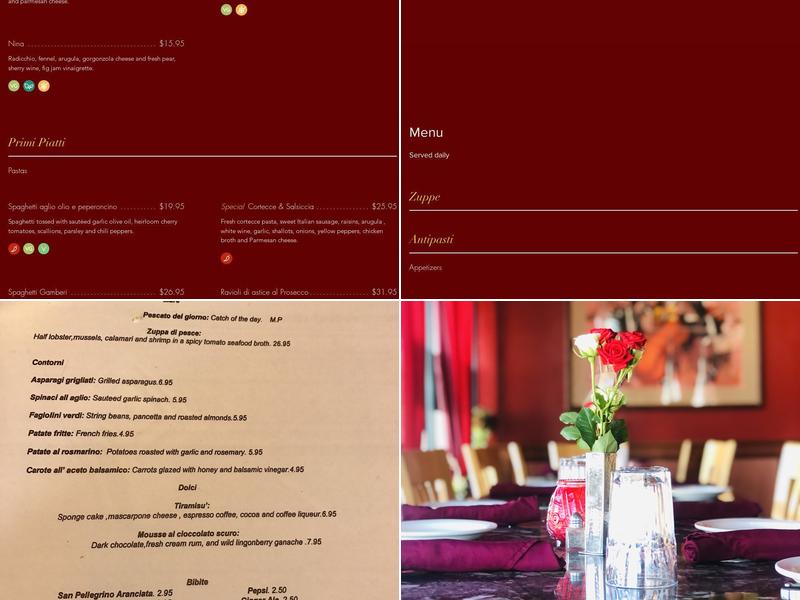 Trattoria Nina Menu