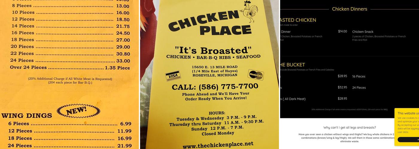 Chicken Place Menu