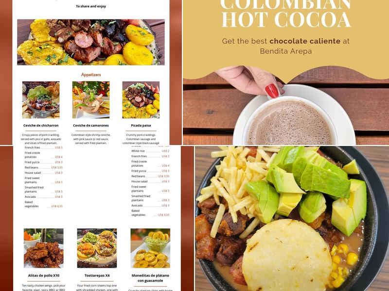 Bendita Arepa Menu