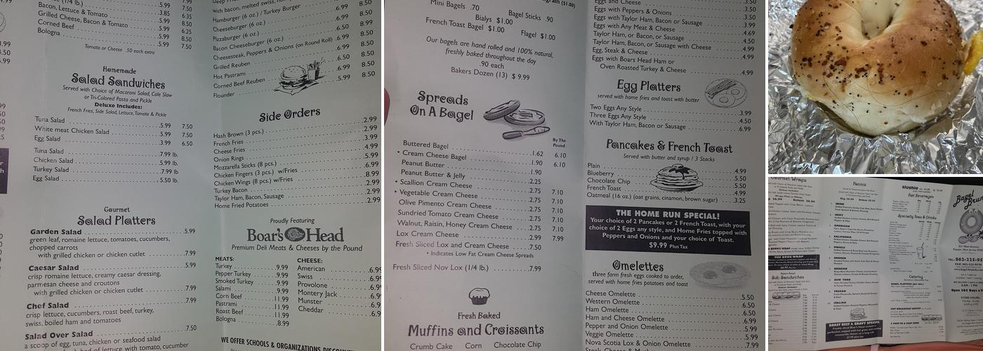 Bagel Brunch Menu