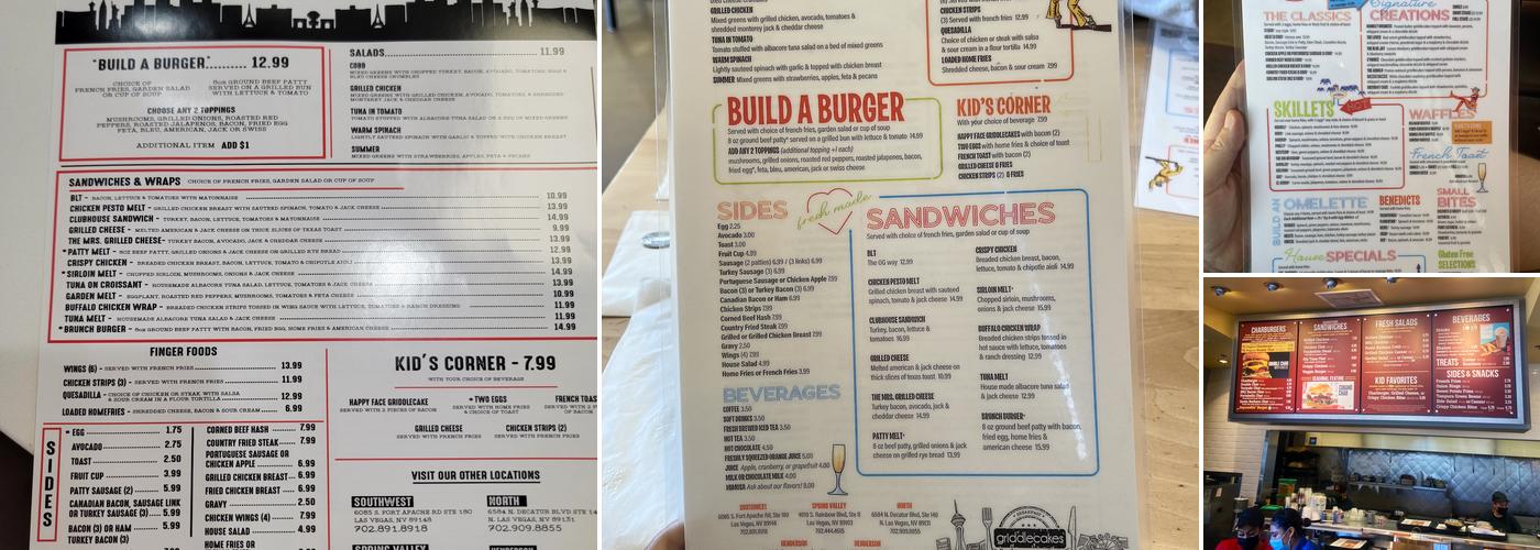 Griddlecakes Menu