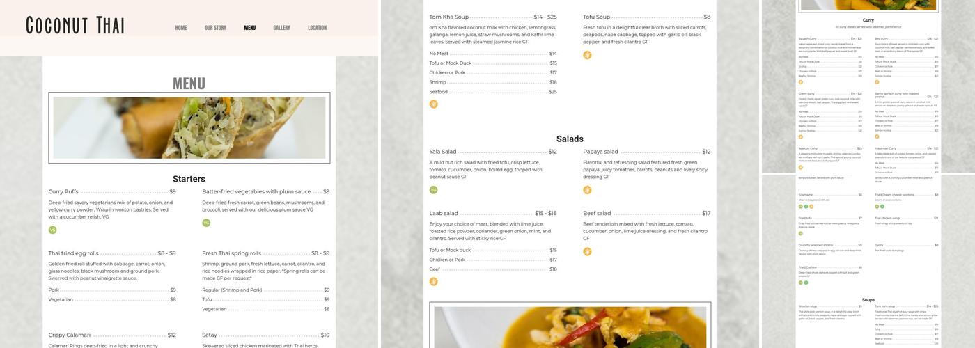Coconut Thai - Edina Menu