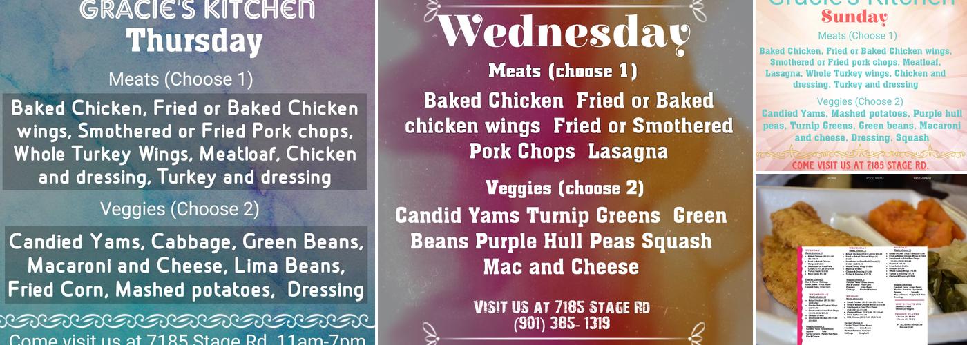 Gracie’s Kitchen Menu