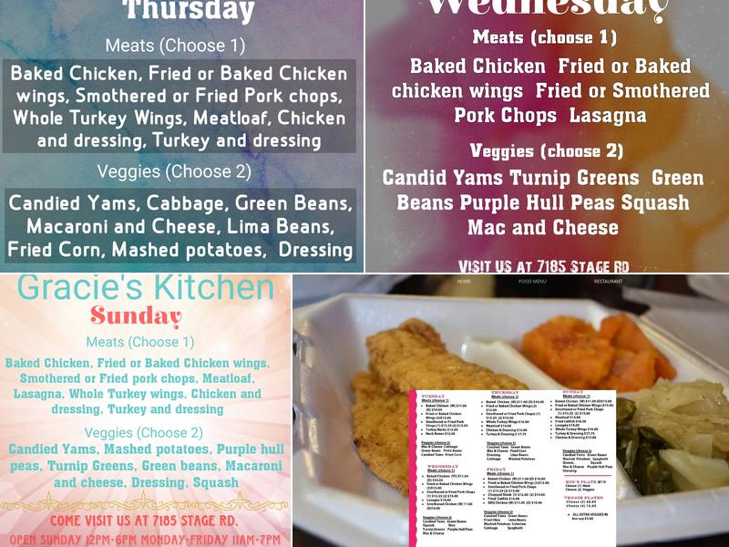 Gracie’s Kitchen Menu