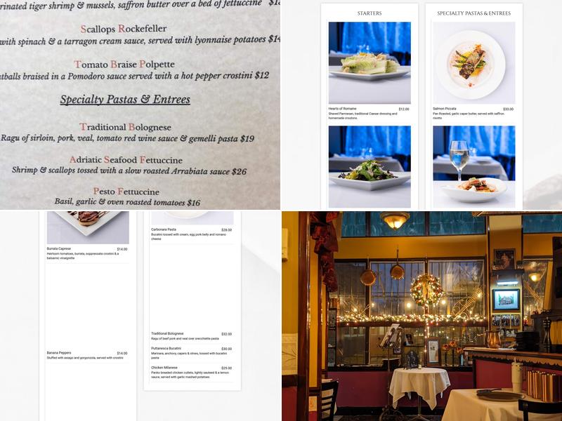 Bellini's Bistro Menu