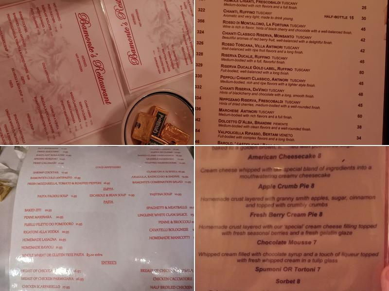 Bamonte's Menu