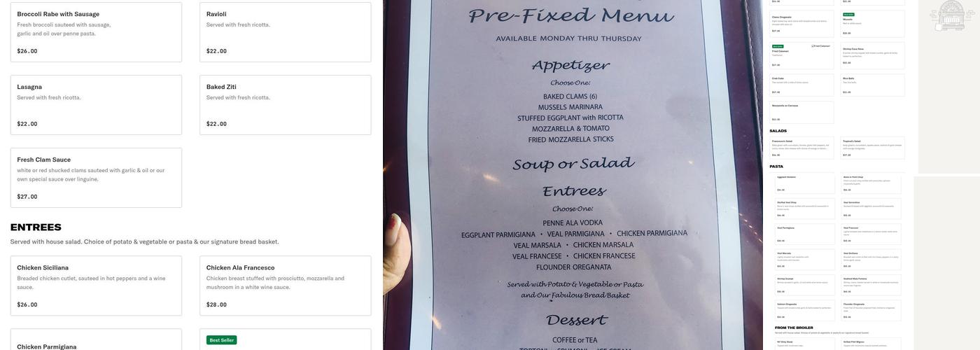 Francesco’s Supper Club Menu