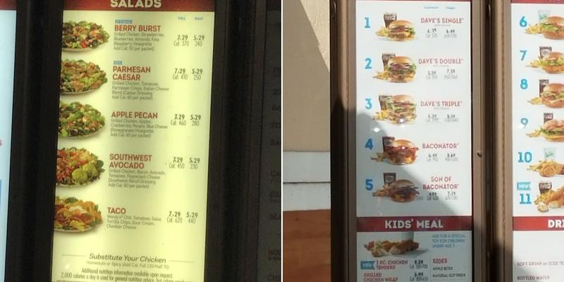 Wendy's Menu