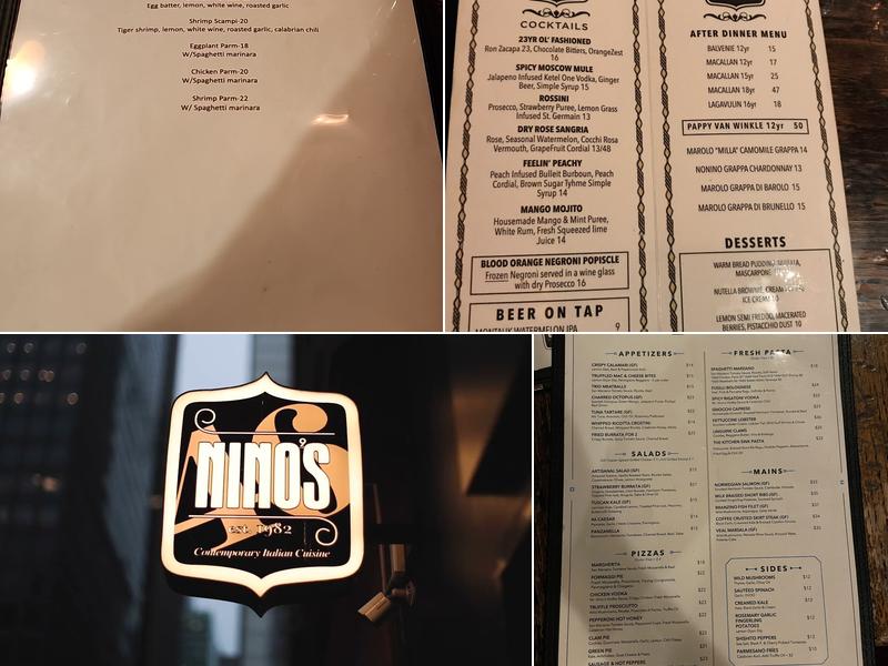 Nino's 46 Menu