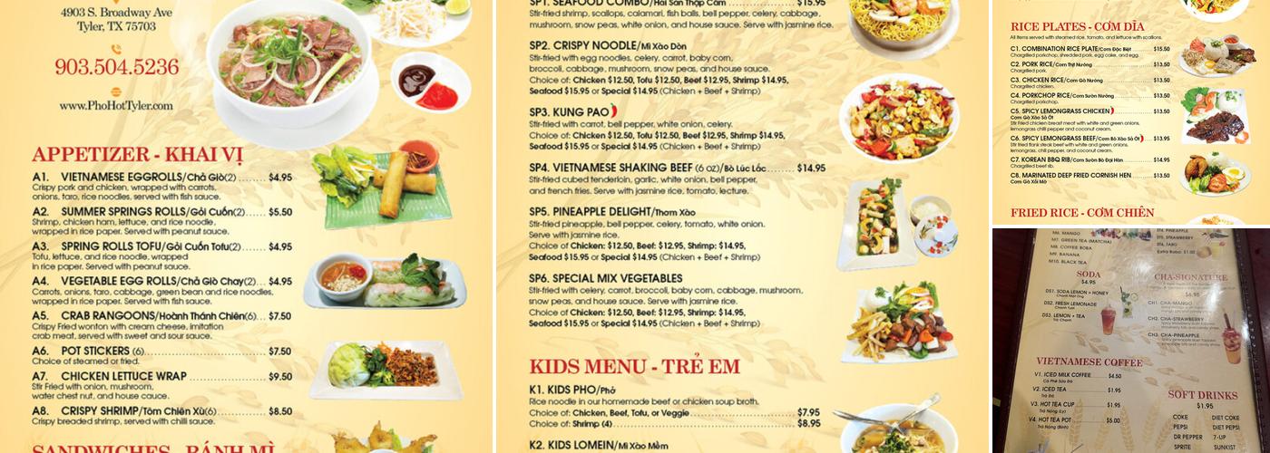 Phở Hot Noodle & Grill Menu