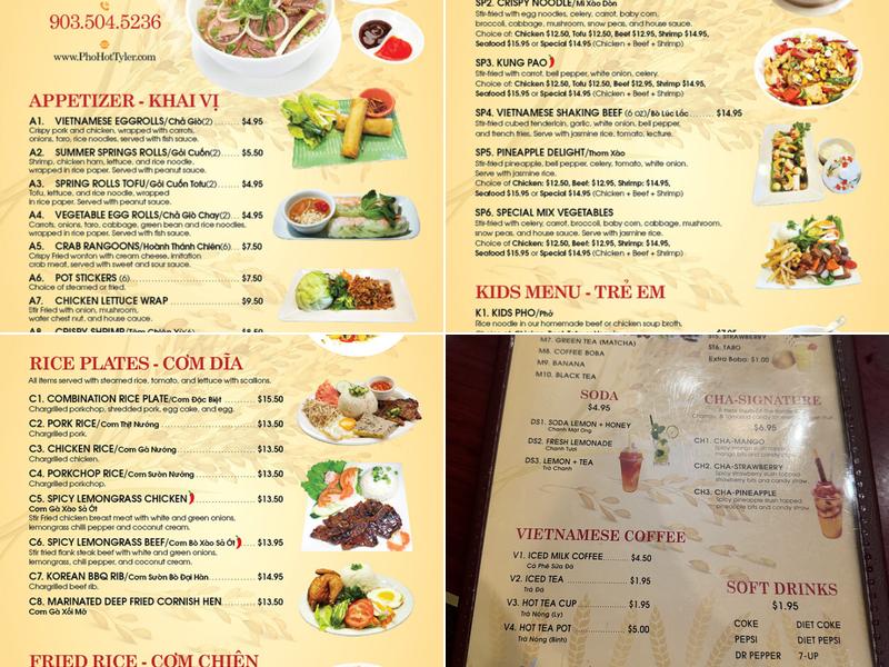 Phở Hot Noodle & Grill Menu