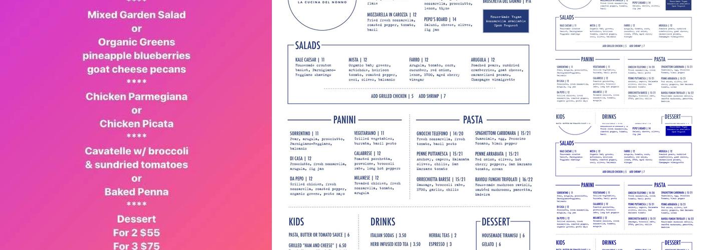 da Pepo Menu