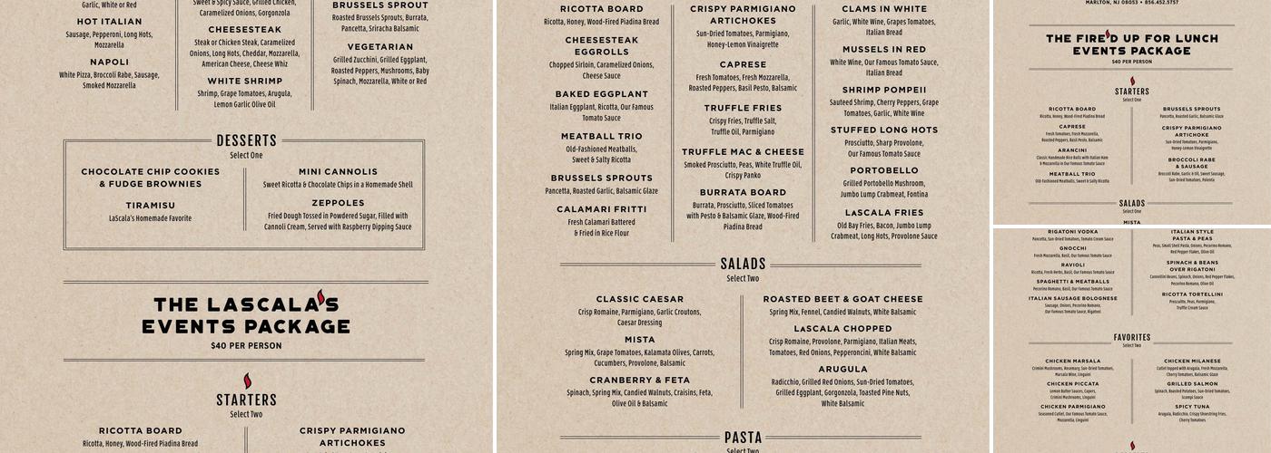 LaScala's Fire Philly Menu