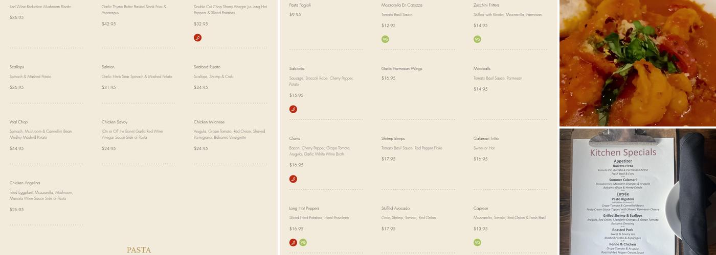 Nicholas Anthony's Family Kitchen Menu