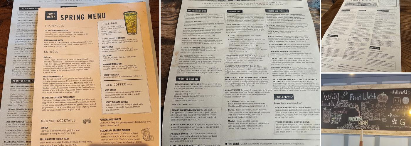First Watch Menu