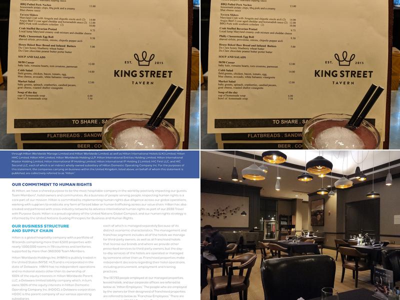 King Street Tavern Menu