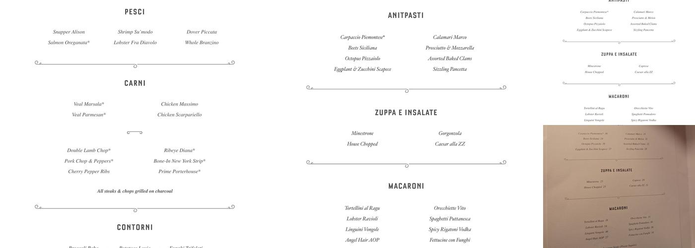 Carbone Menu