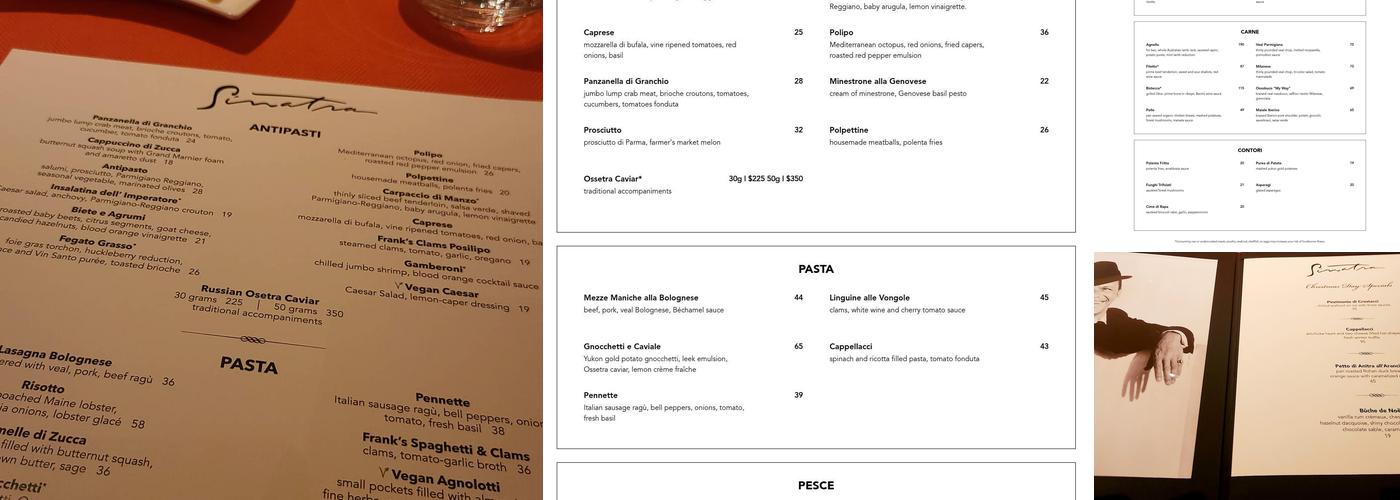 Sinatra Menu