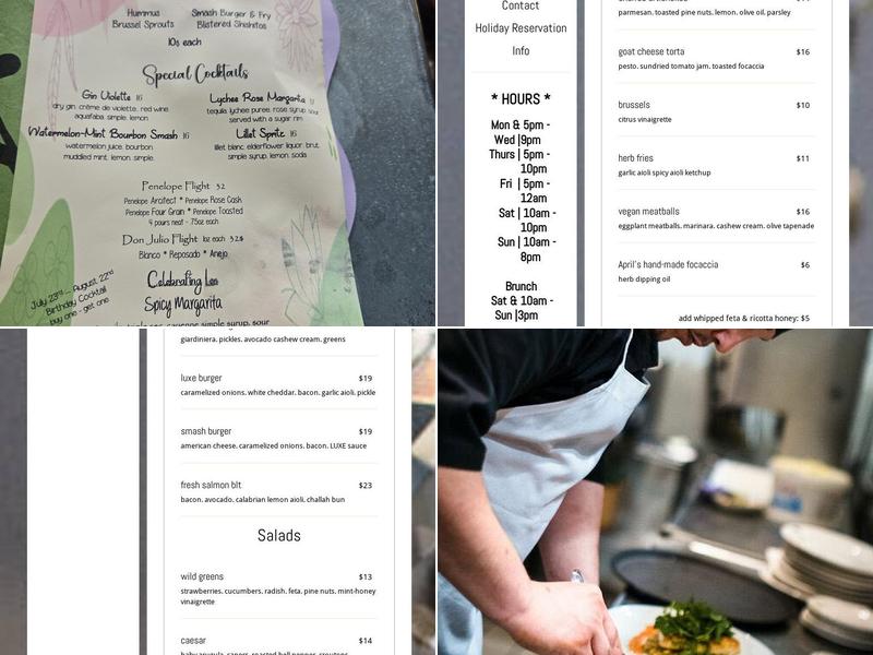 Luxe Kitchen & Lounge Menu