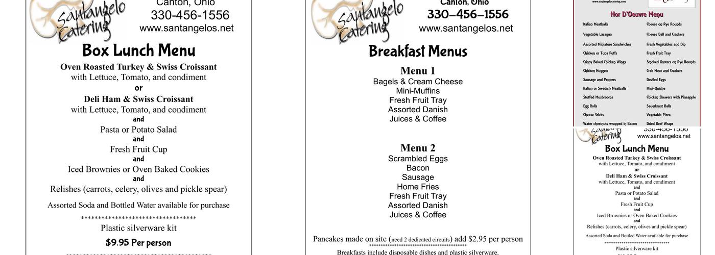 Santangelo's Catering Menu