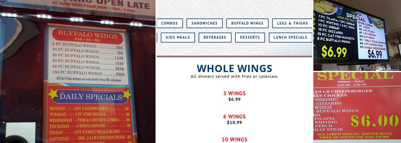 Hook Fish & Chicken Menu