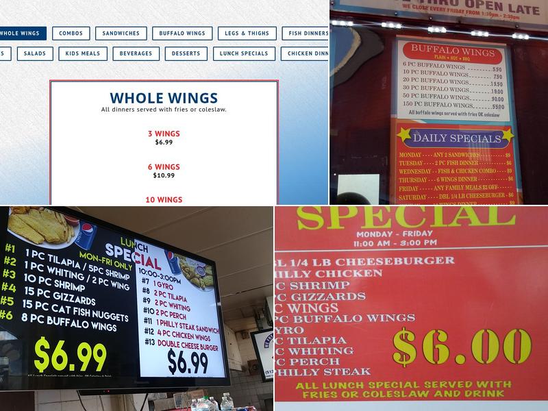 Hook Fish & Chicken Menu