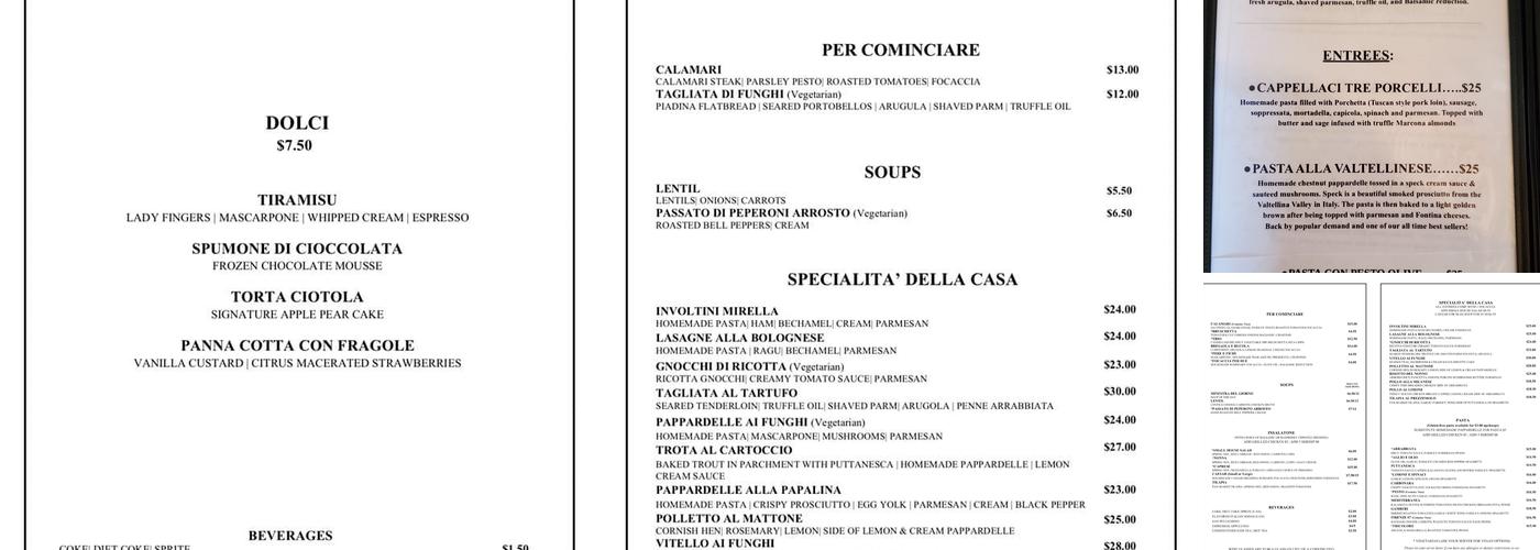Nonna Tata Menu