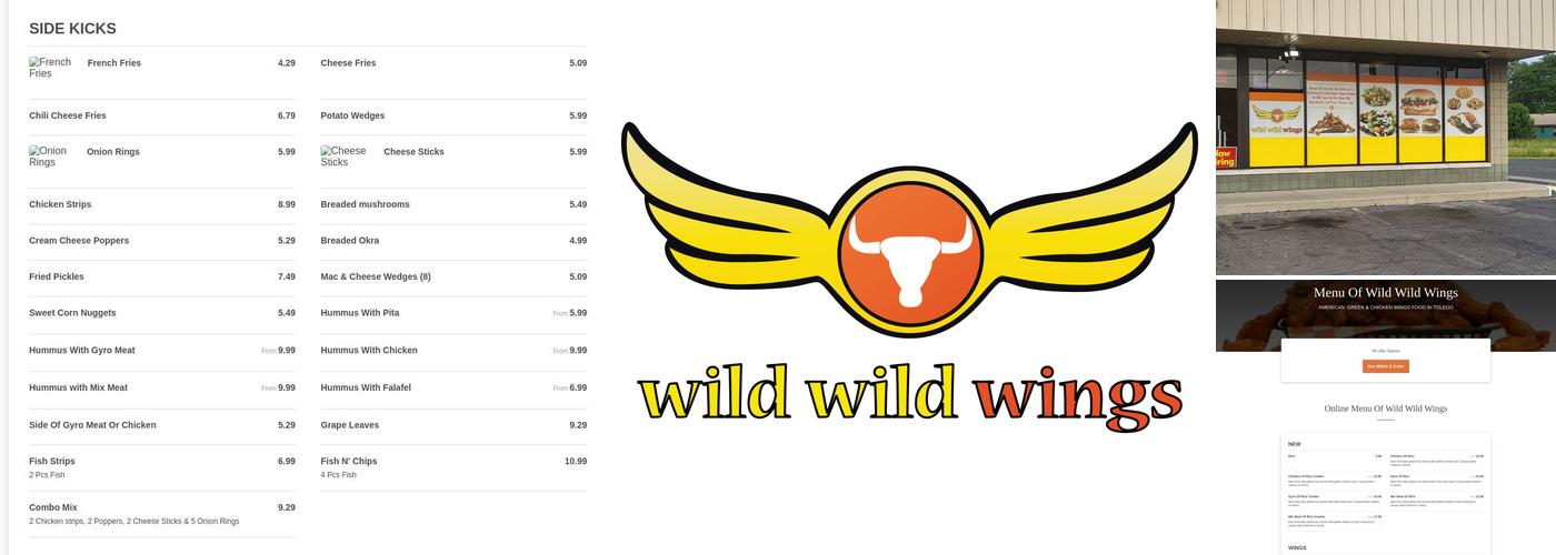 Wild Wild Wings Menu