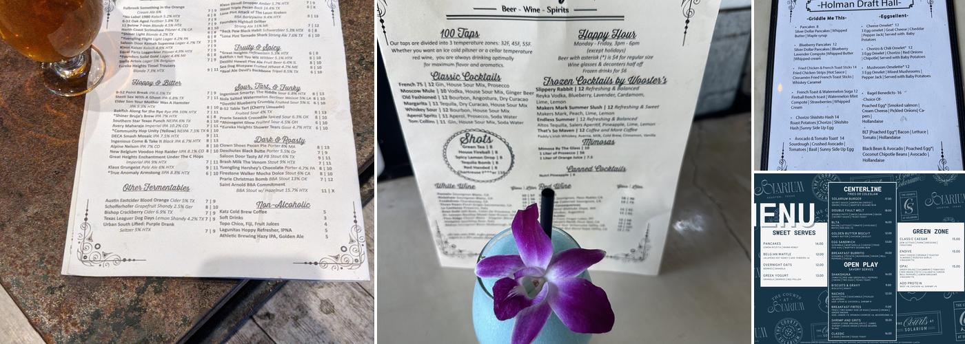 Holman Draft Hall Menu