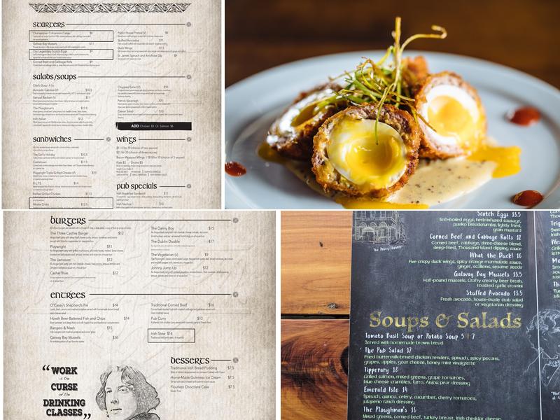 The Playwright Irish Pub Menu