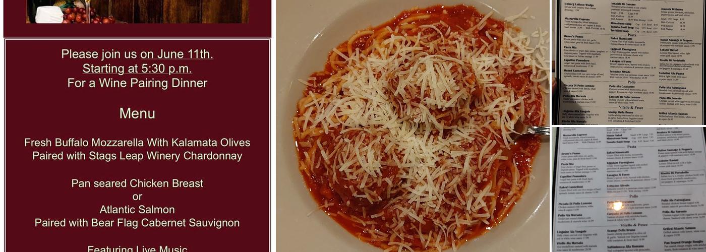 Bruno's Ristorante Menu