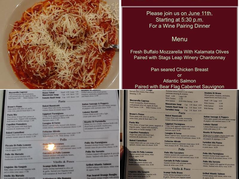 Bruno's Ristorante Menu