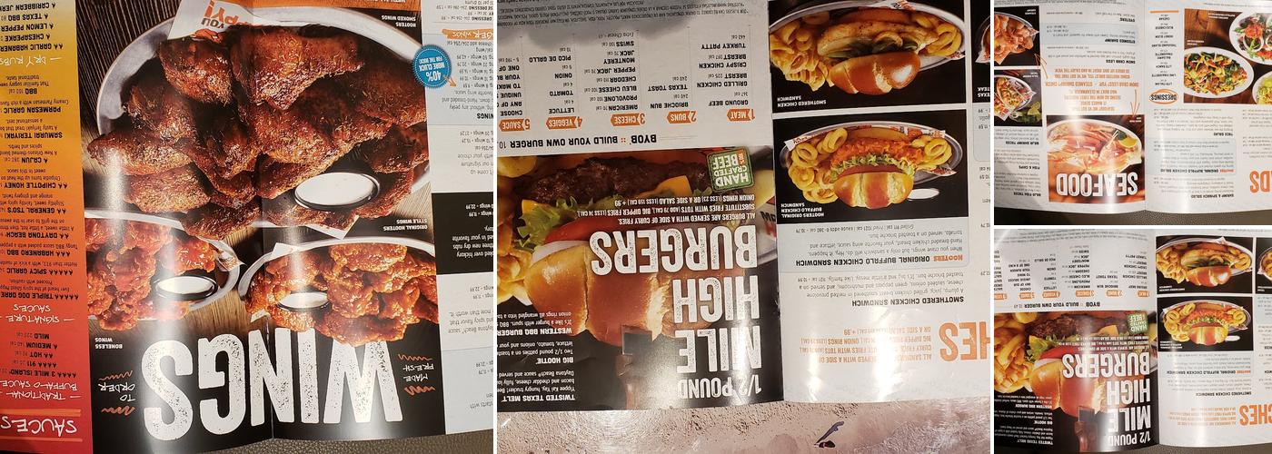 Hooters Menu