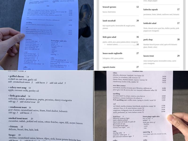 Outerlands Menu