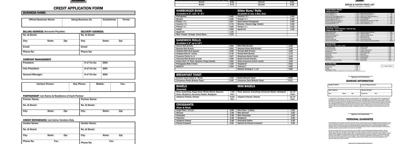 MELROSE BAKING COMPANY Menu
