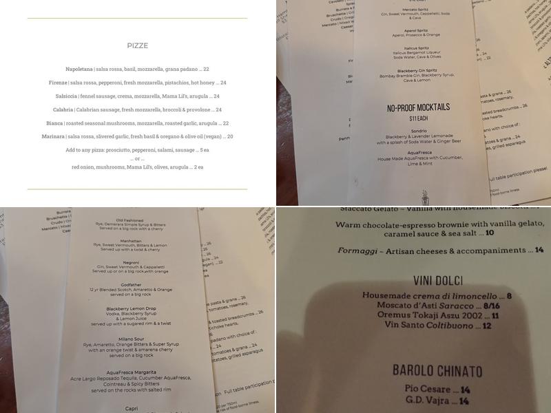 Caffe Mingo Menu