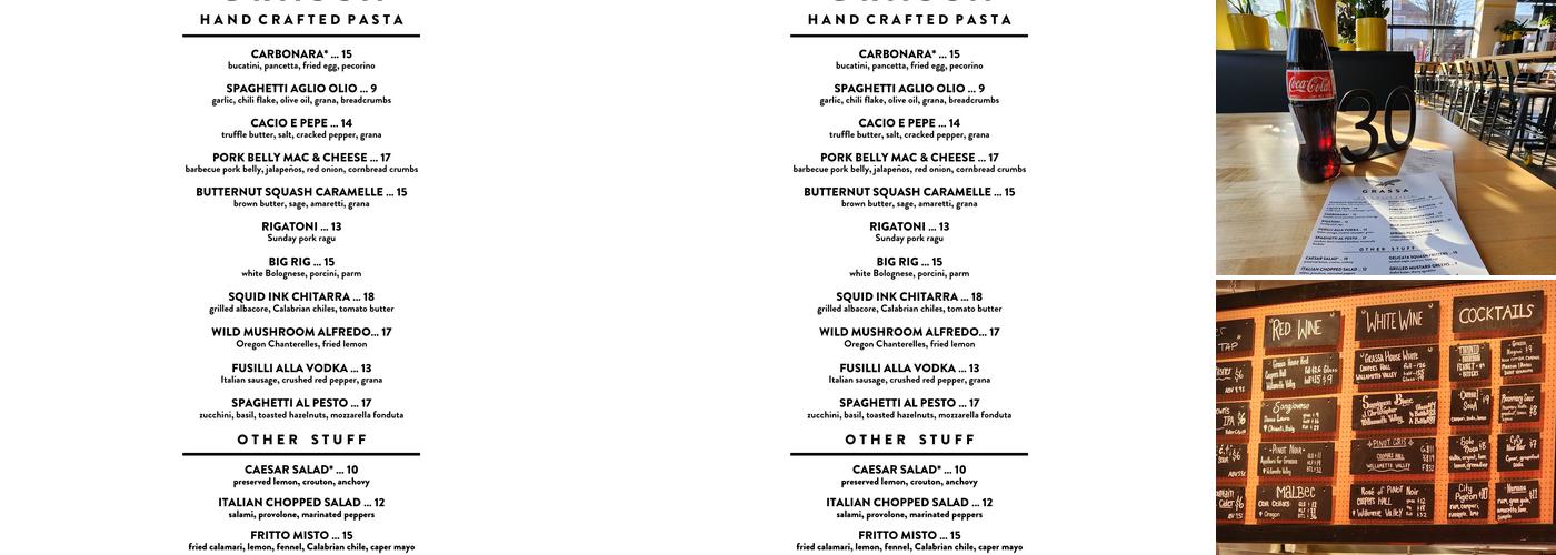 Grassa Menu