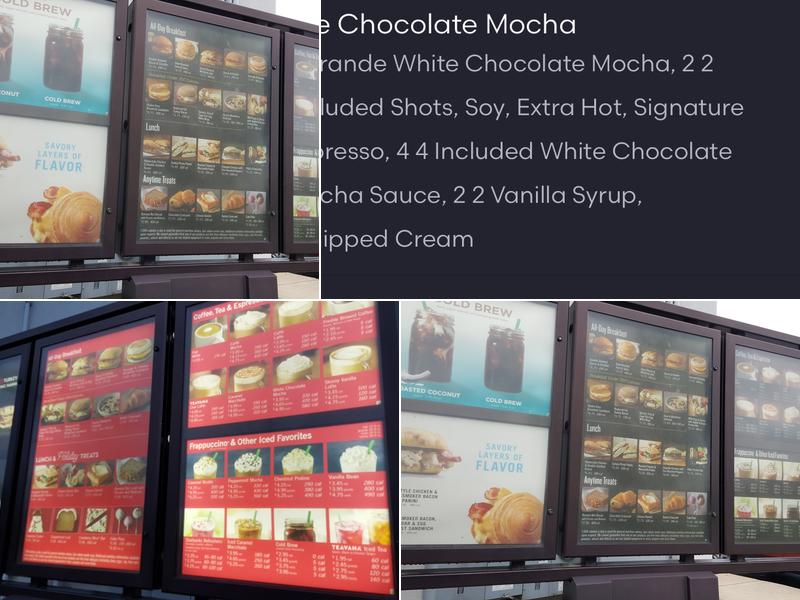 Starbucks Menu