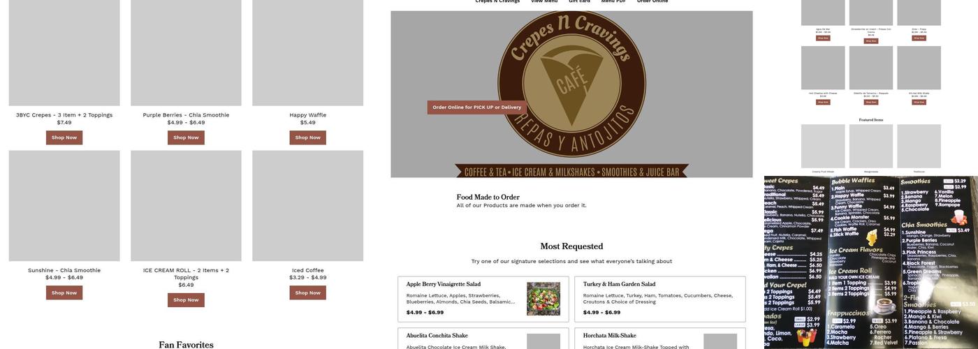 Crepes N Cravings Menu