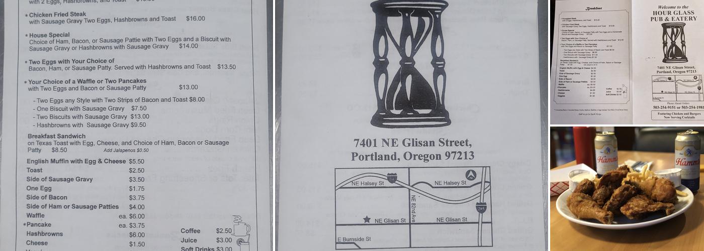 Hour Glass Pub & Eatery Menu