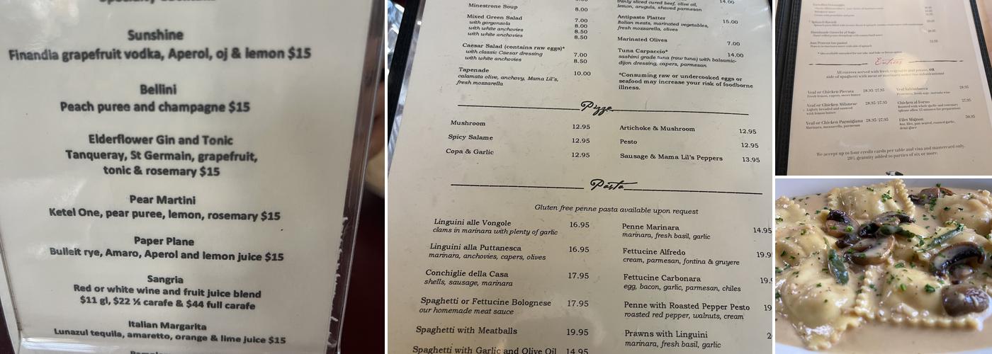 Ristorante Machiavelli Menu