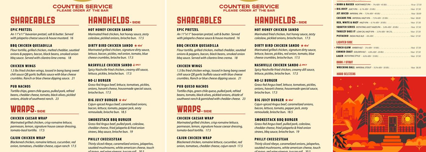 No-Li Brewhouse Menu