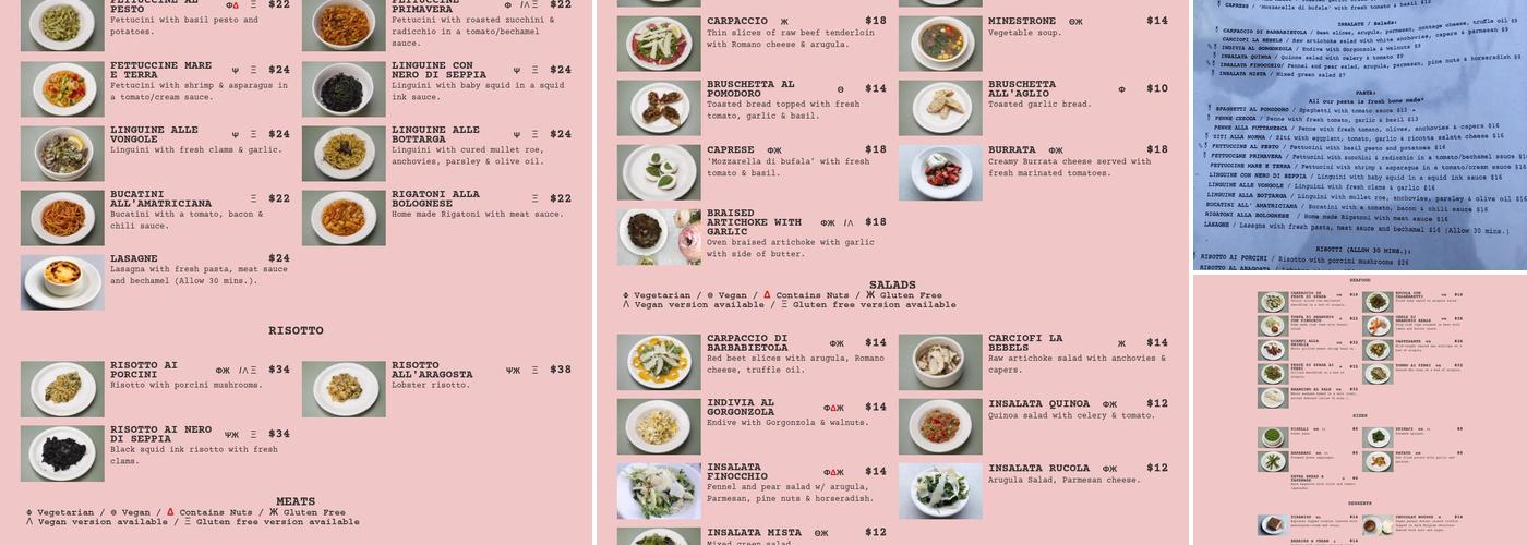 Speranza Menu
