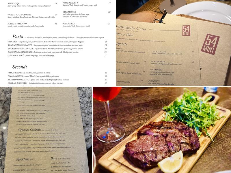 54 Mint Ristorante Italiano Menu