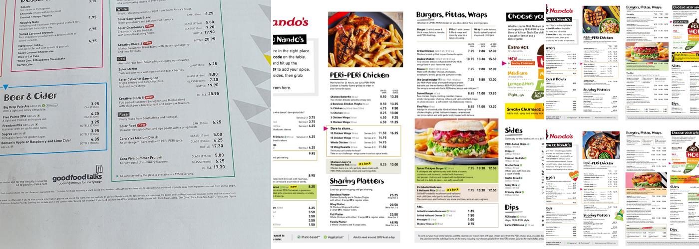 Nando's Wakefield Menu