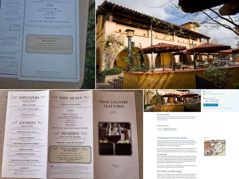 Wine Country Trattoria Menu