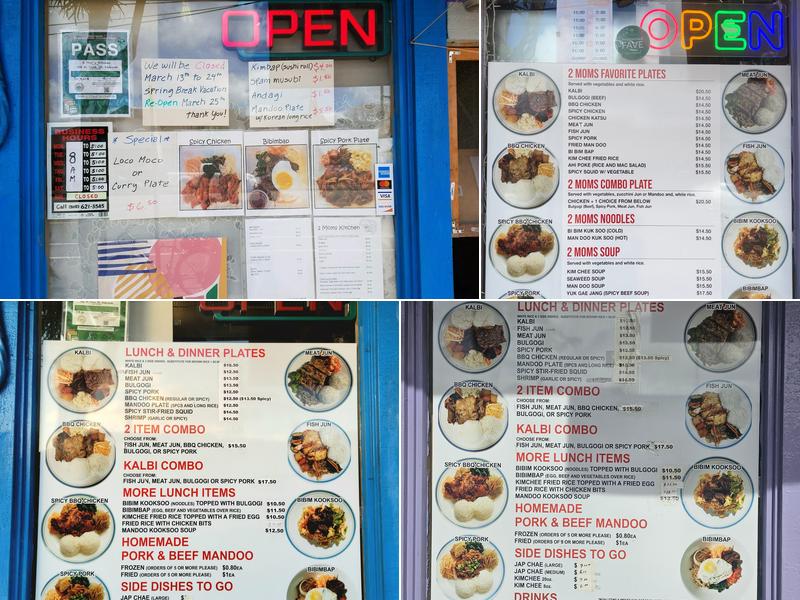 2 Moms Kitchen Menu