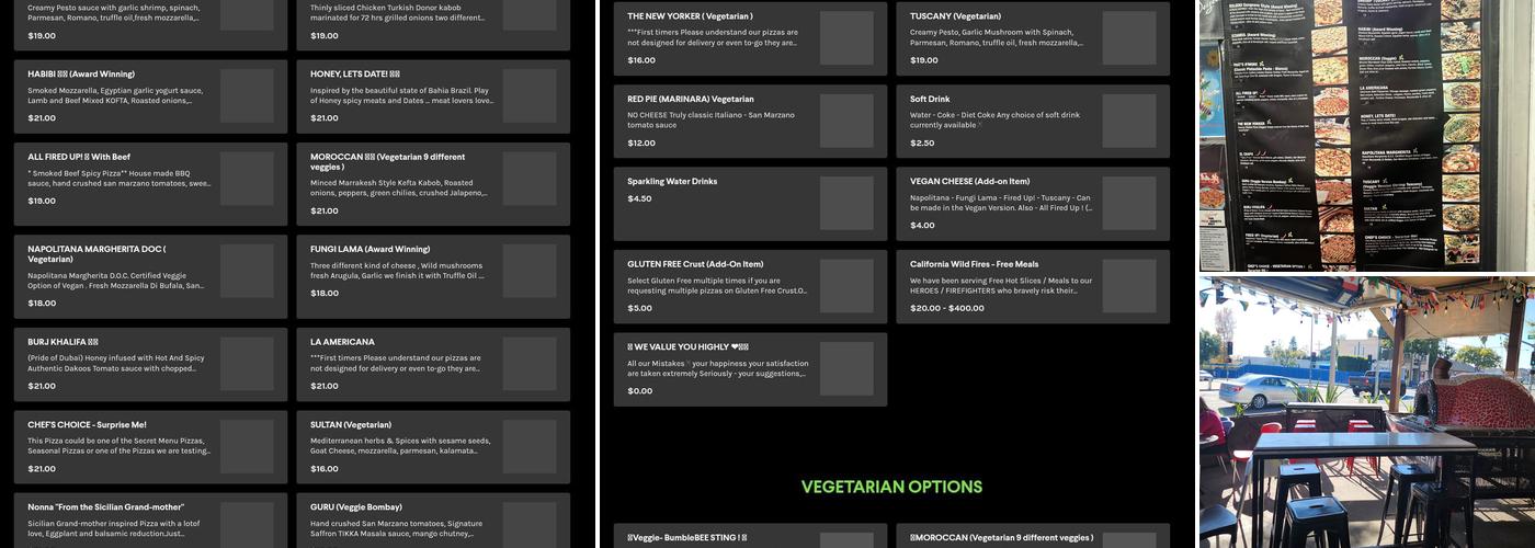 786 Degrees Pizza - Pasadena Menu