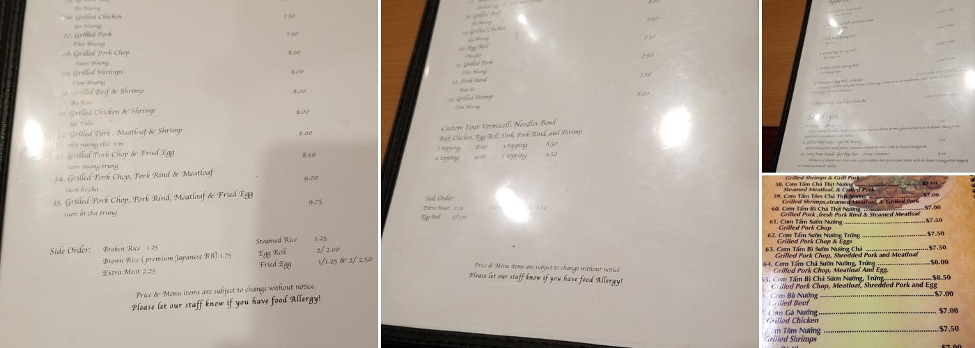 Pho House Menu