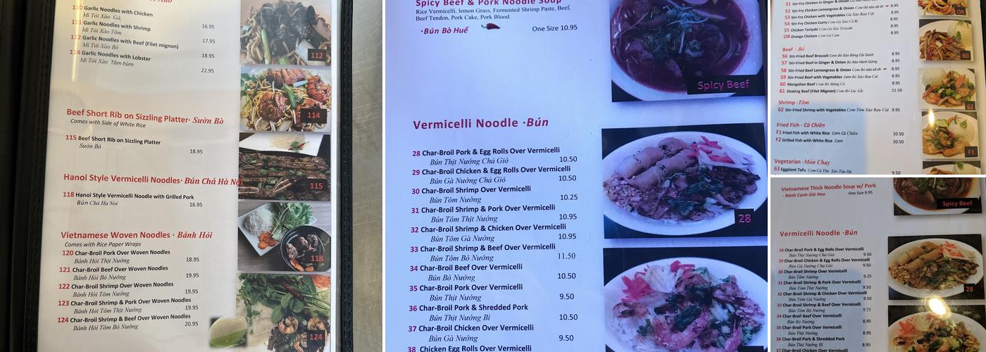 Pho Tai Menu